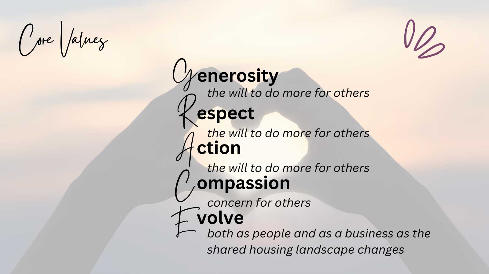 Homes of Grace: Core Values